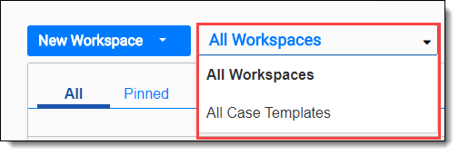 Workspaces list